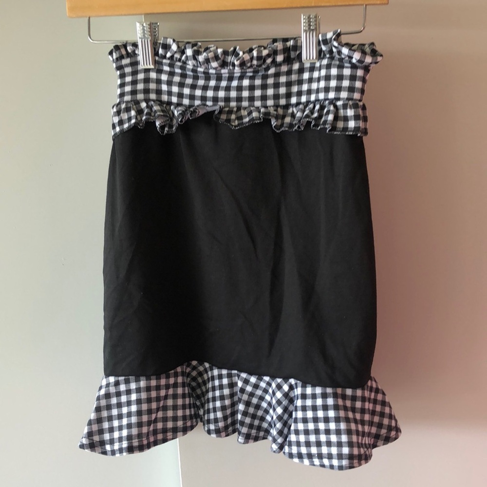 Gingham Ruffle Skirt